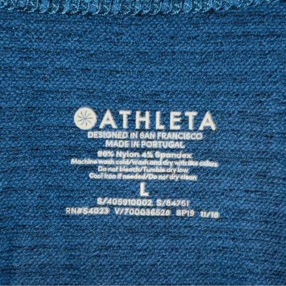 Athleta Heather Blue Speedlight Tank Top Racerback Ruched Tank Top Size Large - Picture 4 of 7